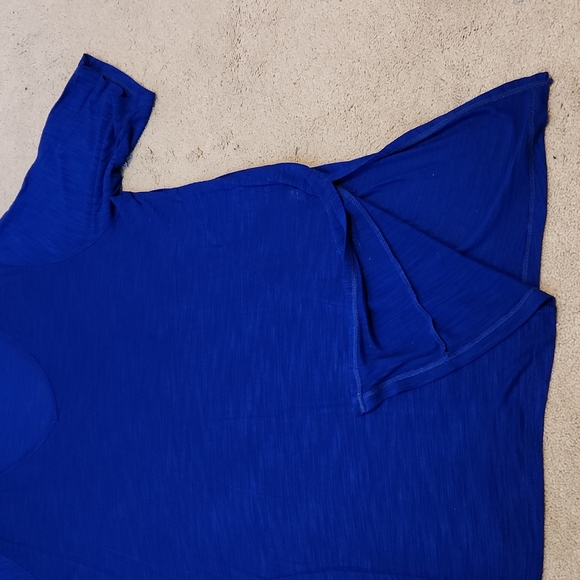 Spense Woman V-neckline Short Sleeve Top Tunic Vibrant Blue 2X W-549 - Picture 4 of 7